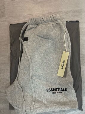 Essentials Grey Men's Jogger Sweatpants with Logo